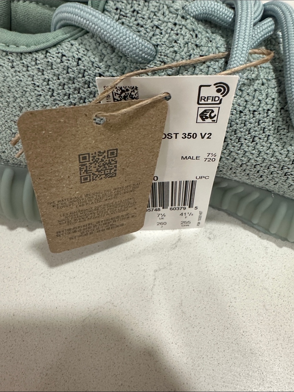 Adidas Yeezy Boost 350 V2 Salt Black Size 8 Brand New in Box - Picture 8 of 8